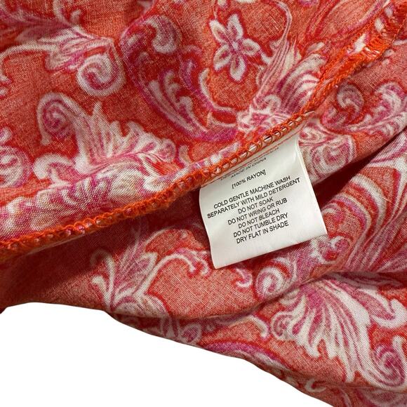 ABEL THE LABEL Printed Smocked Waist High Low Maxi Dress Size Small Prairie Red - Picture 6 of 6